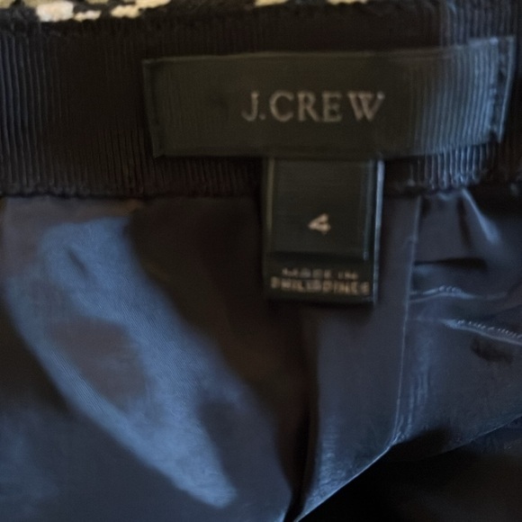 J. Crew | Paneled Black & Cream Geometric Jacquard Pencil Skirt Size 4 Office - Picture 8 of 11